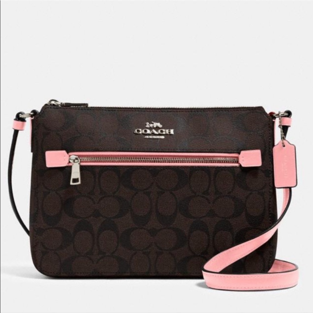 Coach Gallery File Crossbody Bag in Signature Canvas Pink Lemonade